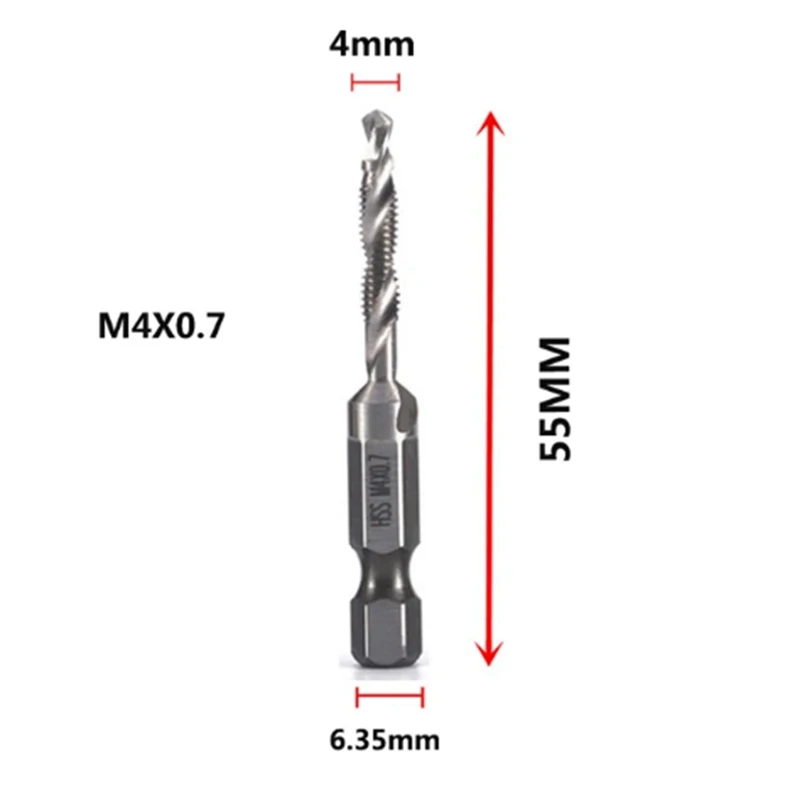 Высокоскоростная сталь M4X0 7 мм 4341 композитное сверло и метчик с титановым