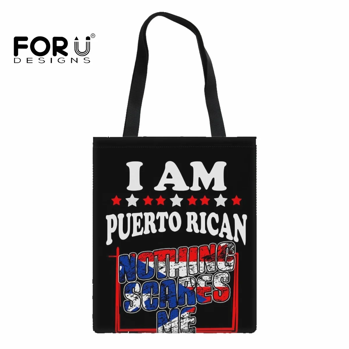 FORUDESIGNS Fashion Handbags Casual Puerto Rican Red Lip Design Women's Totes Bag Eco-friendly Shopping Bag for Female Foldable