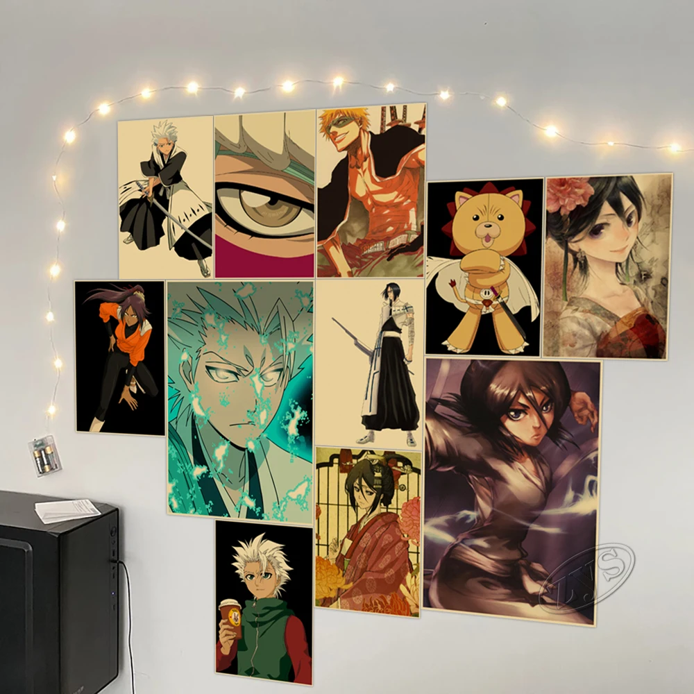 Аниме крафт-бумага отбеливатель плакат фотография Kurosaki Ichigo настенное искусство