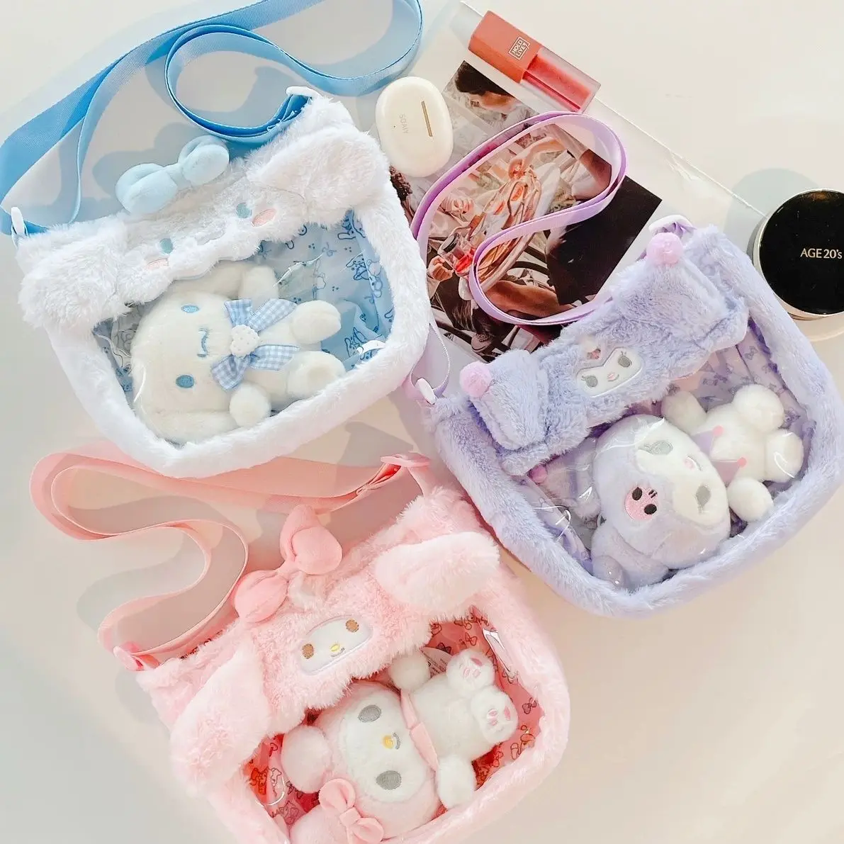 

Kawaii Sanrioed Anime Cartoon series Kuromi My melody Cinnamonll Fashion cute girl makeup bag holiday gift Christmas gift