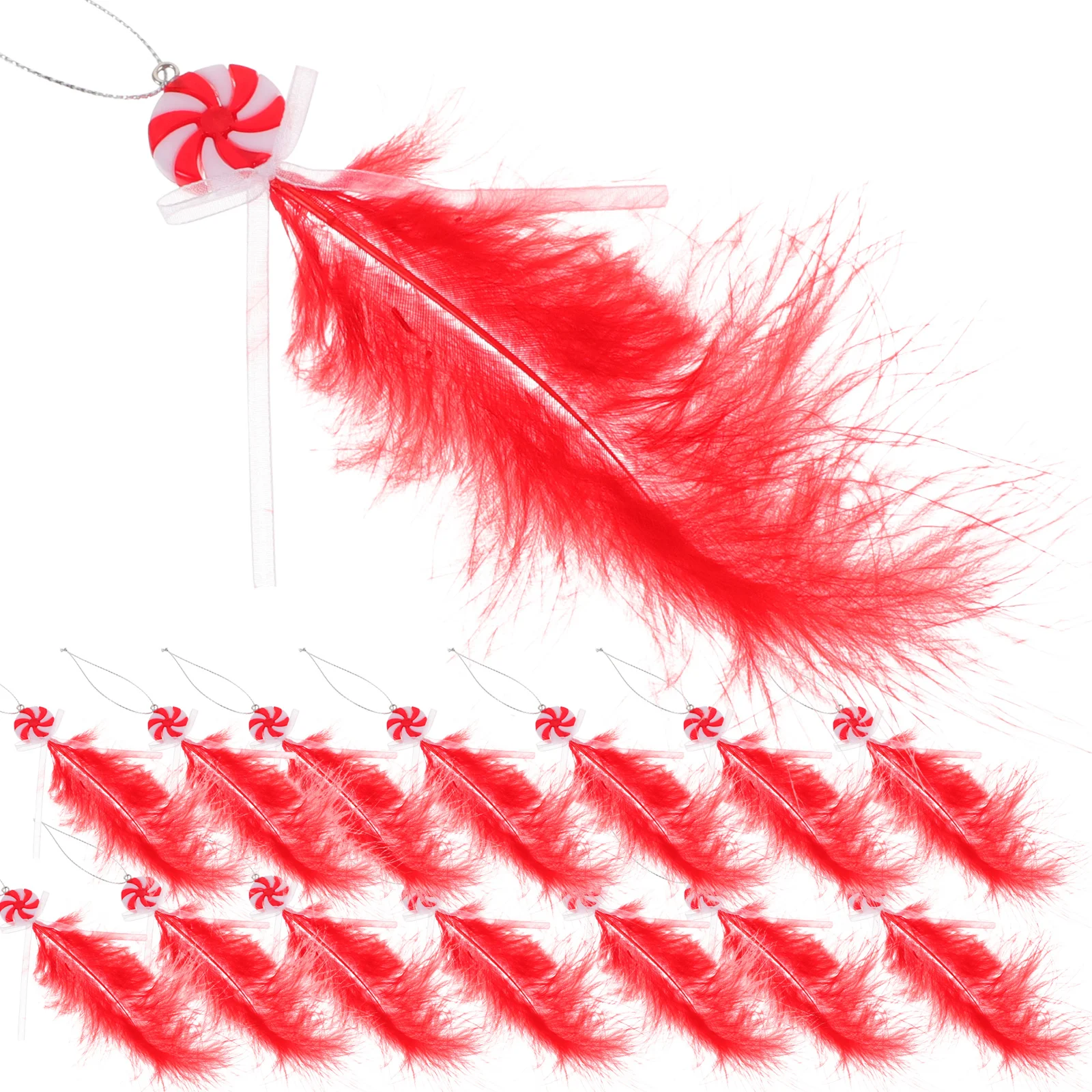 

20pcs Widely-used Hanging Plume Decoration Christmas Tree Pendant Outdoor Garden Hanging Plume Decor