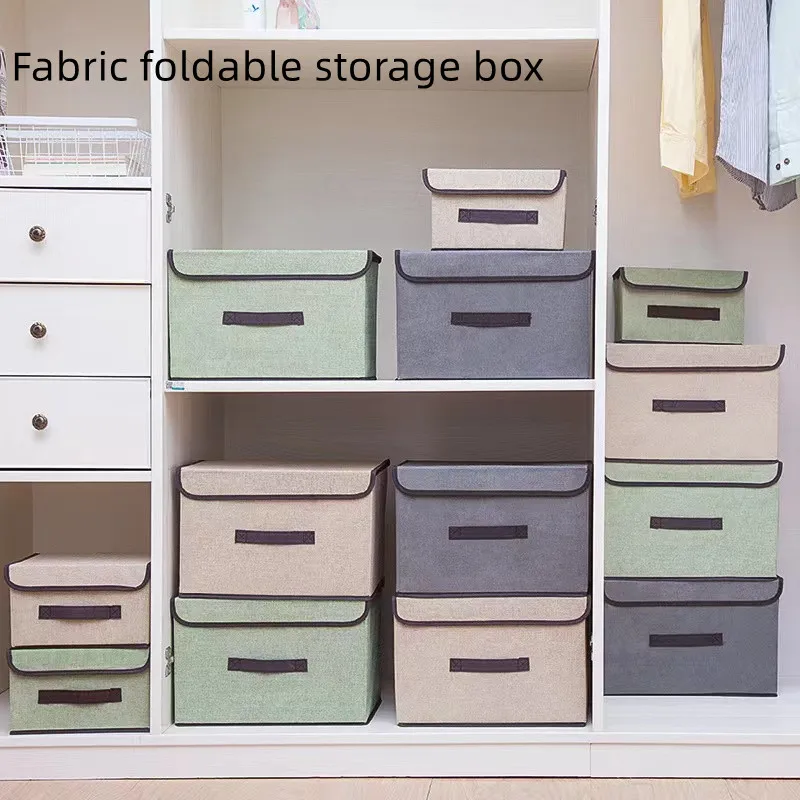 

Fabric Foldable Storage Box Household Supplies Clothing Underwear Sock and Kid Toy Storage Box Cosmetics Storage Basket With Lid