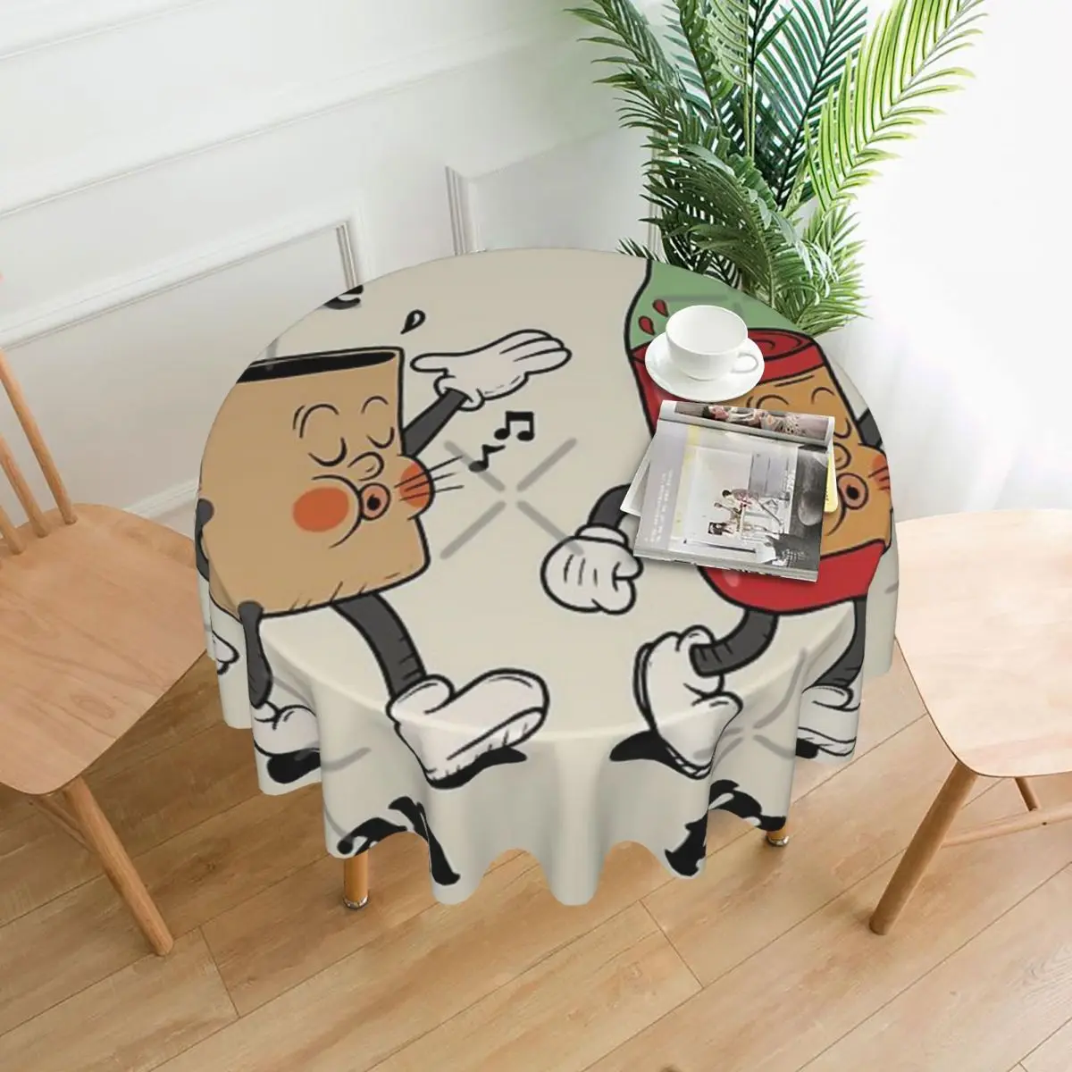 

How I Tell Time Coffee And Wine Tablecloth 60in Round 152cm Waterproof Protecting Table Great Gift