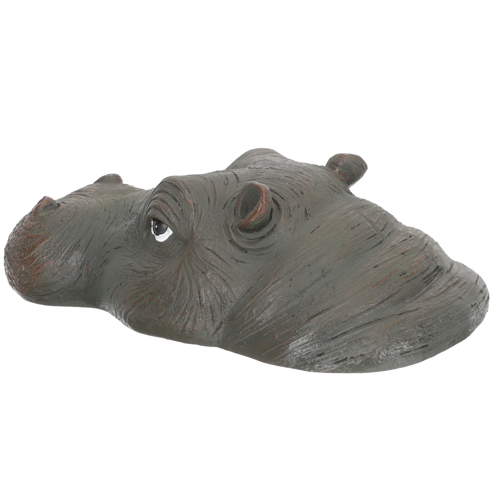 

Hippopotamus Head Statue Resin Figurine Decorations Simulation Water Floating Pond Ornament Craft Head-shaped