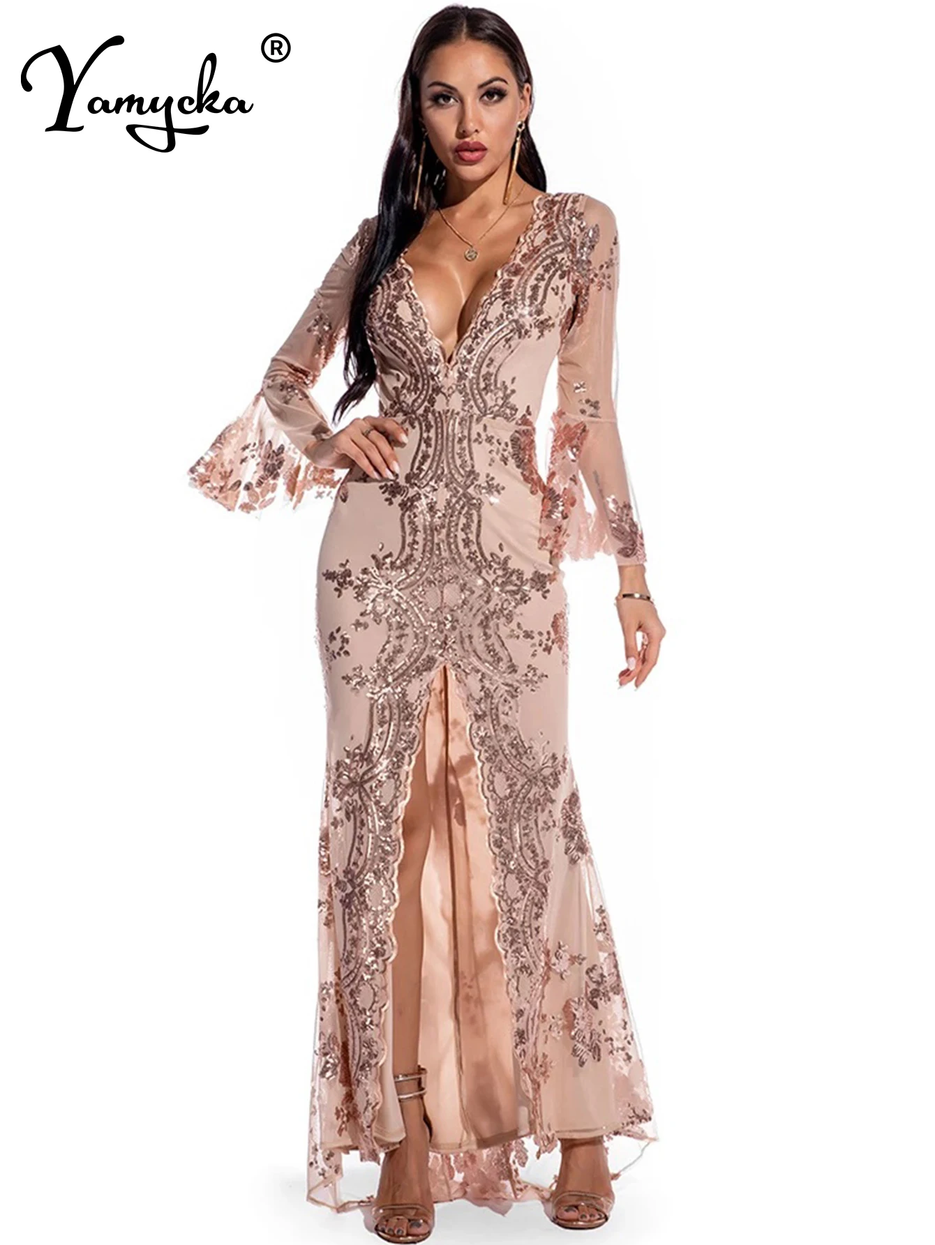 

Sexy club Party Sequin maxi Dress women summer dress elegant bodycon vintage woman Long dresses clothes vestidos Dropshipping