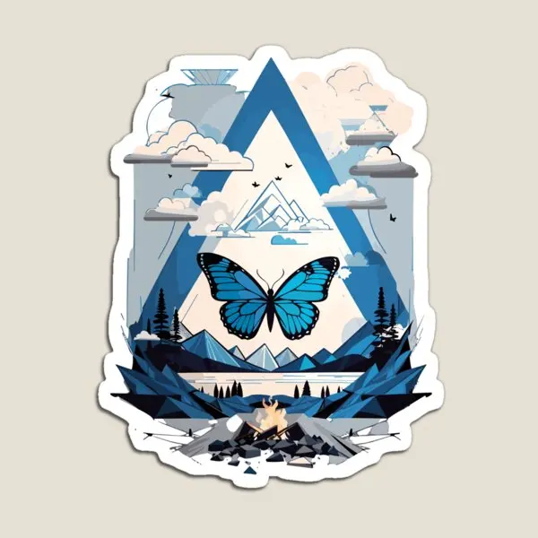 Горная бабочка синяя мой магнит милый держатель для детей Забавный красочный