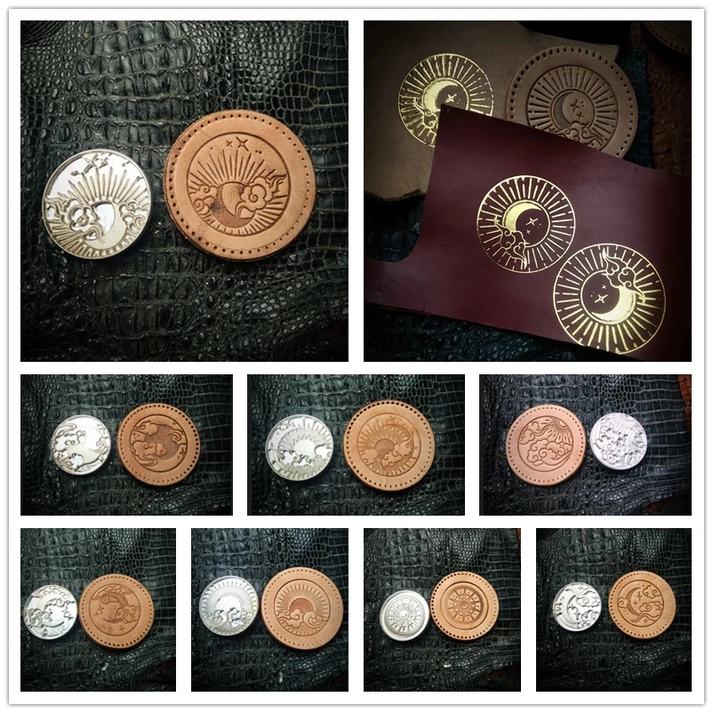 

16 Patterns Auspicious clouds,sun,moonSeries Handmade Leather Metal Embossed Stamp Mould Tool working carving tools