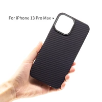 case iphone 13 pro max real carbon fiber coque black metal ring lens protection ultra thin kevlar business case 13 promax cover