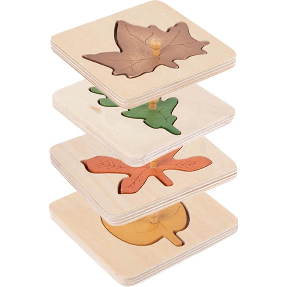 

Puzzle Wooden Peg Jigsaw Kids Learning Shapeletter Stem Educational Puzzles Children Matching Toddler Leaf