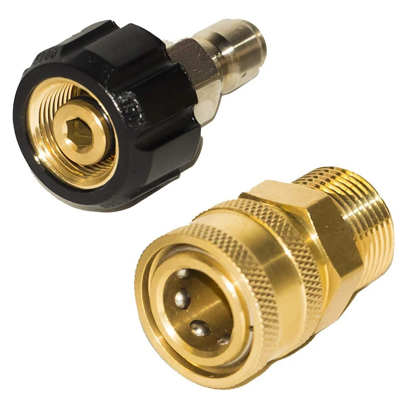 

Car Pressure Washer Adapter Set Quick Connect Kit, 5000 PSI M22 14Mm Swivel To M22 Metric Fitting