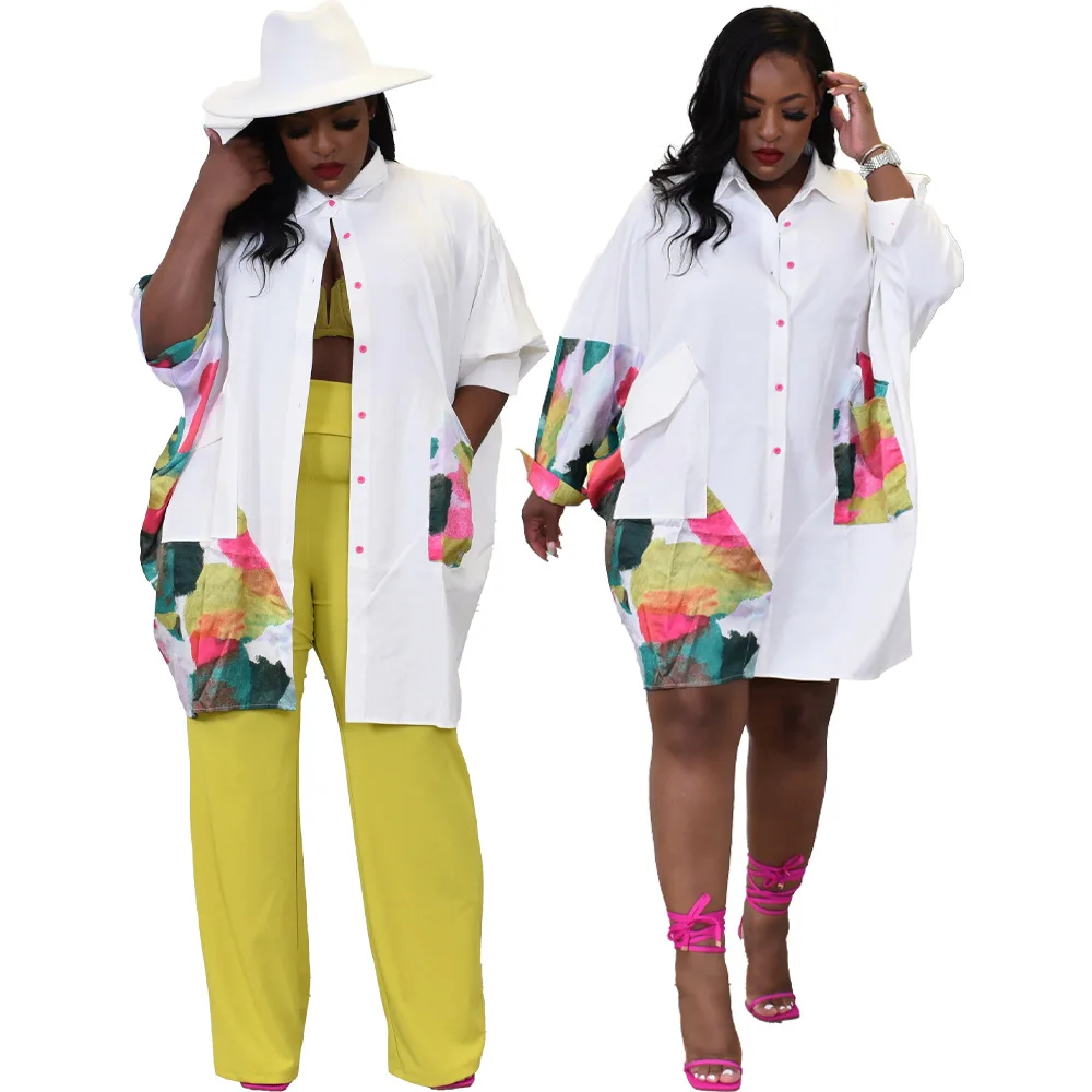 

Женская футболка с длинным рукавом, элегантная простая Спортивная рубашка с принтом, уличная одежда на пуговицах, топ макс., лето 2023