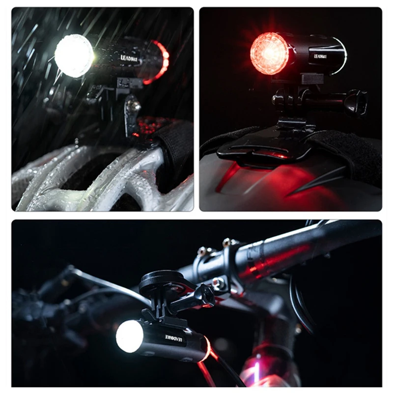 

LEADBIKE Bicycle Helmet Light Front Tail Light Integrated Riding Helmet Light USB Charging Leadbike New Helmet Light