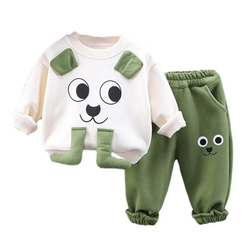 

New Winter Baby Girl Clothes Suit Kids Outfits Children Boys Thick Warm T-Shirt Pants 2Pcs/Set Toddler Costume Infant Tracksuits
