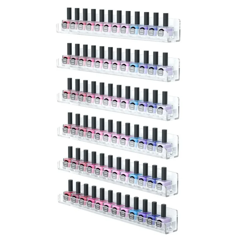 6 Layer Nail Polish Display Rack Transparent Storage Holder Nail Art Tools Lipstick Organizer