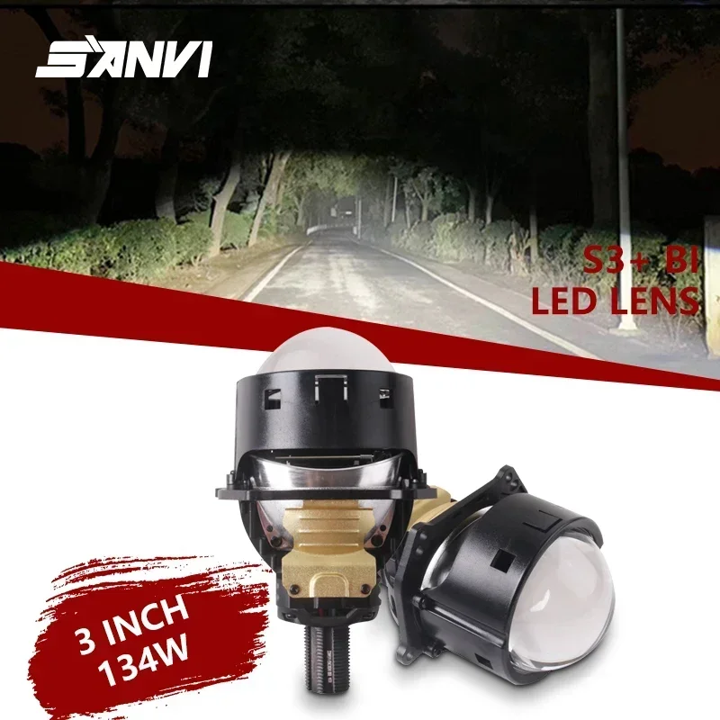 

Sanvi S3 + Автомобильная фара 3 дюйма, двойная проекционная линза, фара 12 в 110 Вт 5500K для Hella G5 3R H4 H7 9005 9006, фара LHD RHD, Модифицированная