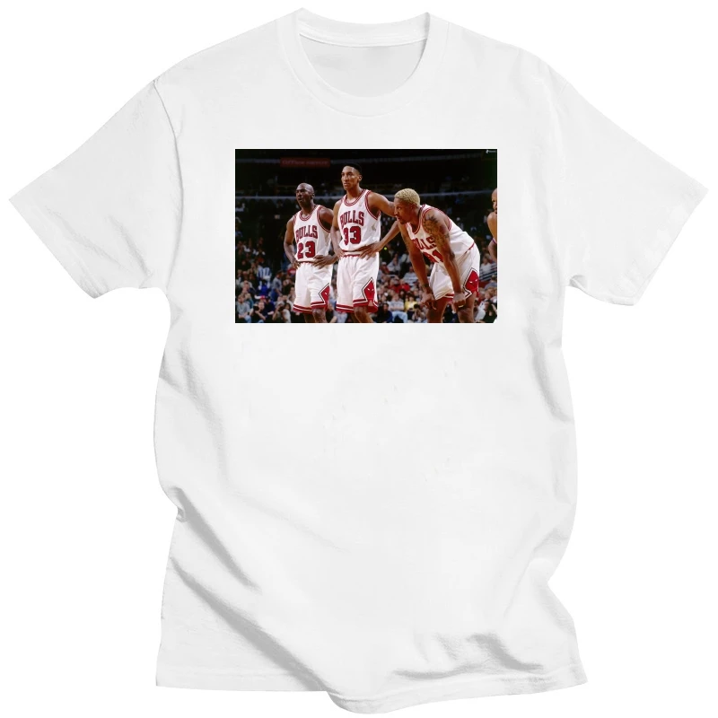 

Michael Scotty Pippen Dennis Rodman White T shirt Sizes Available S 3XL