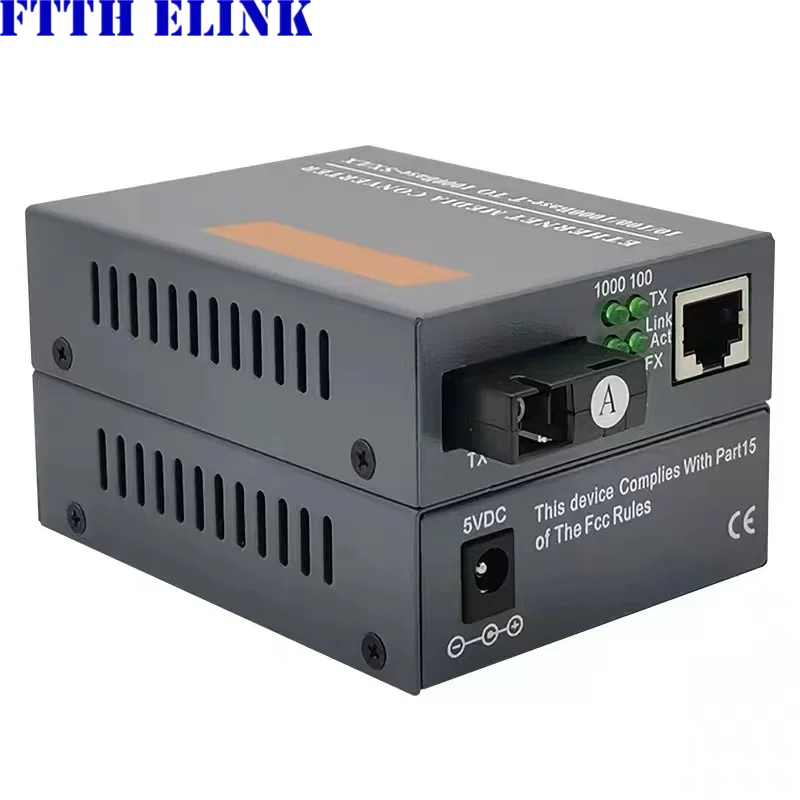 1 pair HTB-GS03A/B Gigabit single-mode single fiber optical transceiver 3km photoelectric converter external power supply SC