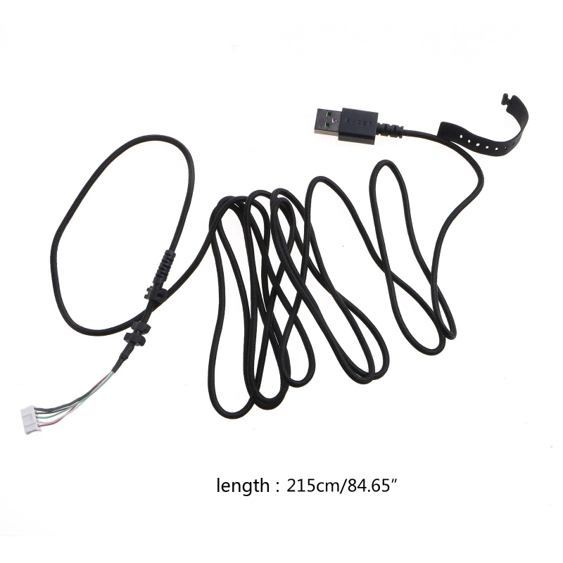 

1.8m USB Mouse Charging Cable Cord PVC Mice Replacement Line for razer Lancehead Tournament Edition Mouse Fiber Braided