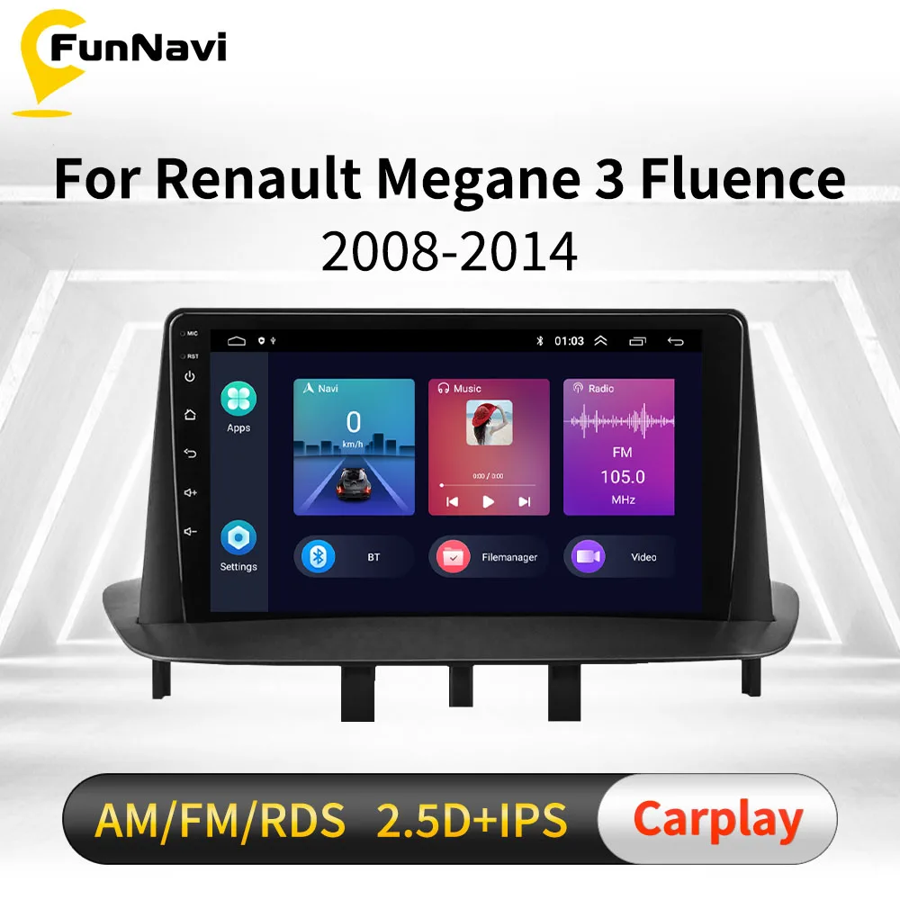 

2 Din Android Car Radio For Renault Megane 3 Fluence 2008-2014 9" Screen Car Stereo Gps Navigation Multimedia Player Autoradio