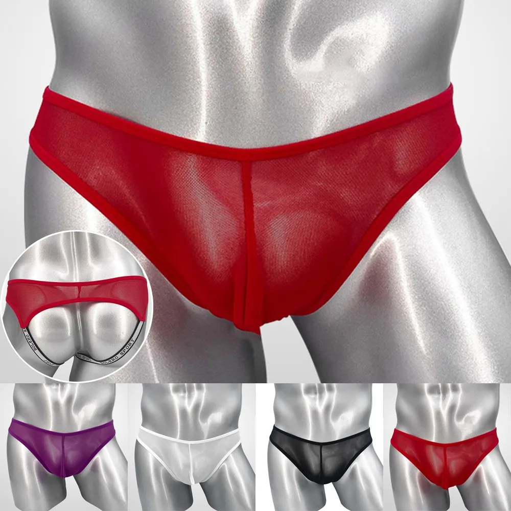 

Jockstrap Brief G-String Thongs Men Mesh Open Butt Thong Lingerie Breathable Underwear Low Waist Backless Gay Pouch Briefs new
