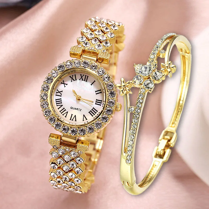 

Brand Women Watches Fashion starry sky diamond Dial Ladies Quartz Wrist Watch Bracelet Simple Dress Luxury Watches For Women