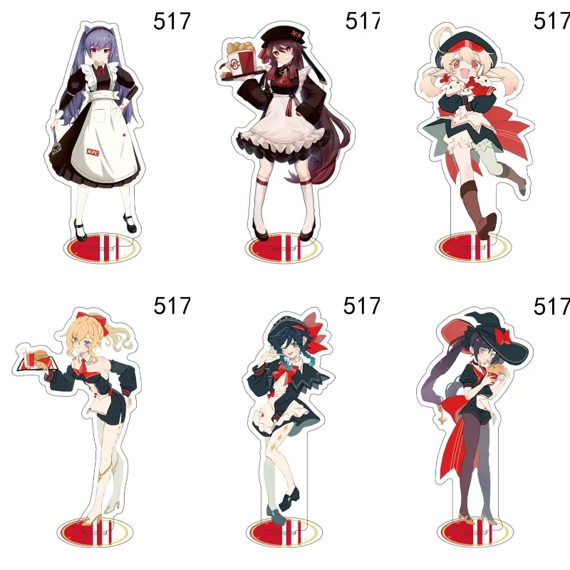 

Anime Genshin Impact Acrylic Figure Venti Hutao Cosplay Stand Model Plate Funny Desk Decor Fans Collection Prop Gift For Friend
