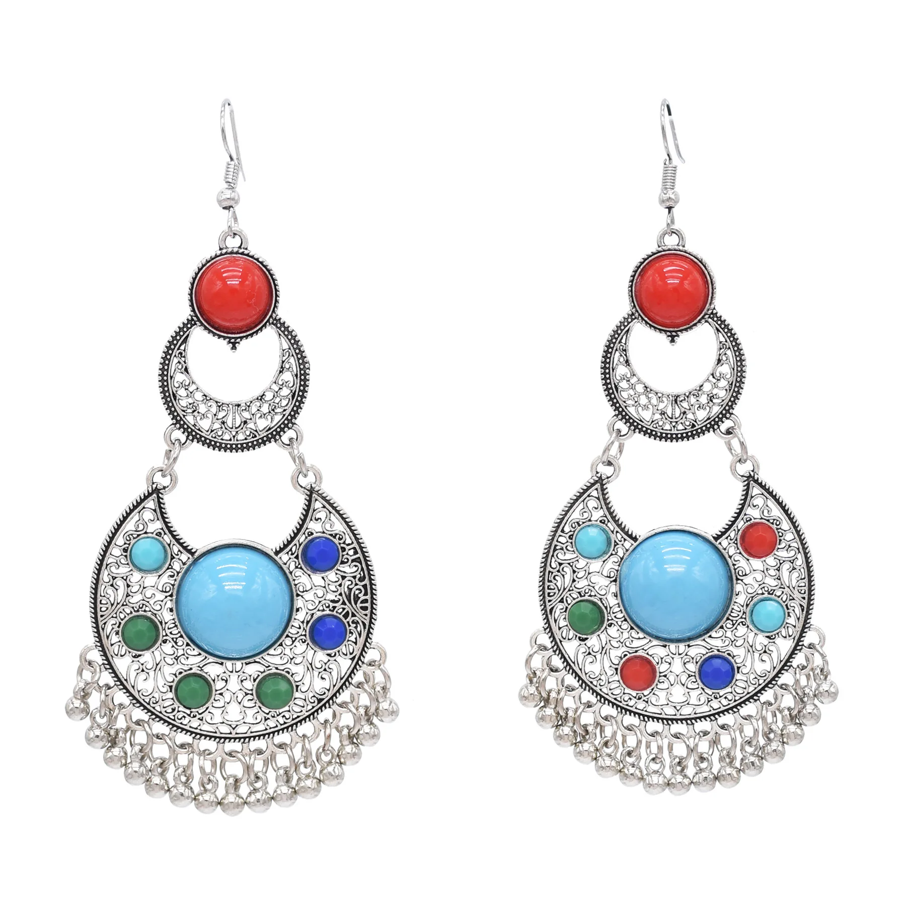 2 типа винтажные серебристые серьги с колокольчиками и монетами кисточками для