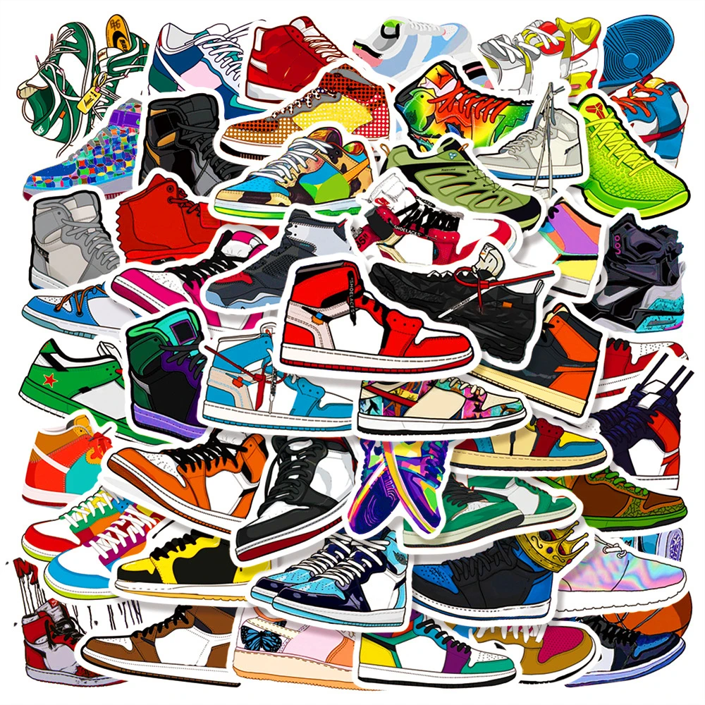 

100PCS Cartoon Tide Brand Sneakers Trend Creative Graffiti Sticker Bike Skateboard Car Helmet Laptop Computer Wholesale