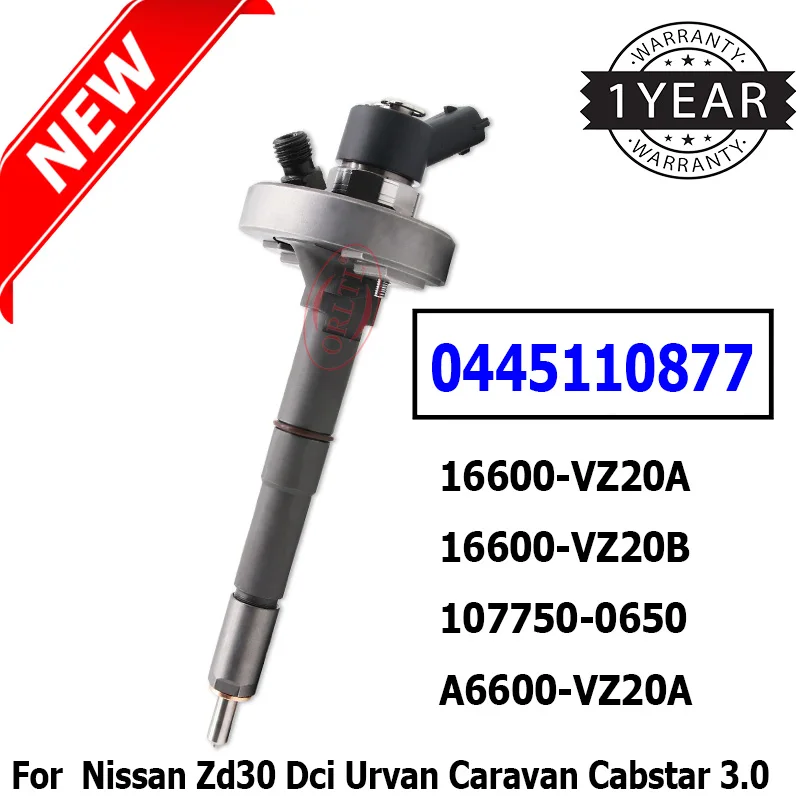 0445110877 A6600-VZ20A 107750 -0650 Новая форсунка 16600-VZ20A 16600-VZ20B для Nissan Zd30 Dci Urvan Caravan Cabstar 3.0