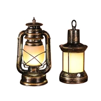 Vintage LED Light Rechargeable Portable Lantern Retro Home Bar Decorate Lamp Outdoor Camping Tent Bulb Room Floodlight