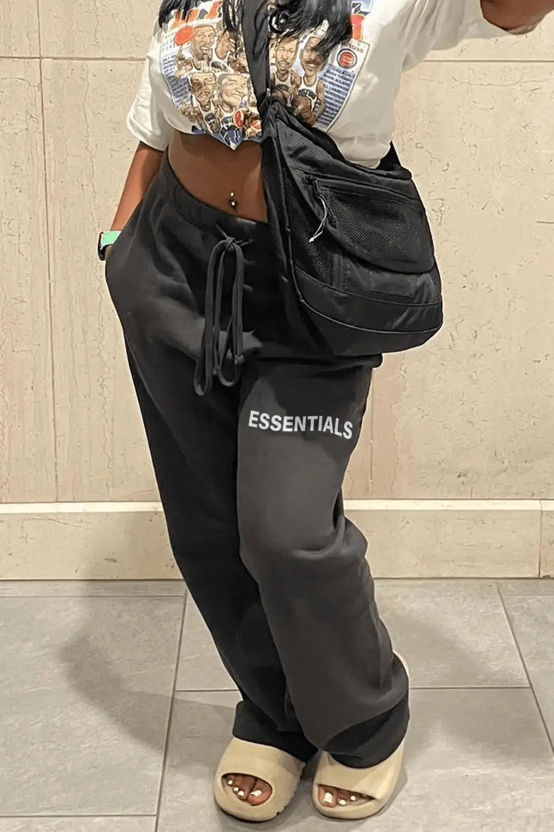 

Clothes Streetwear Y2k Pants for Women 2022 High Waist Baggy Pockets Pants Parachute Sweatpants Gray Casual Trousers