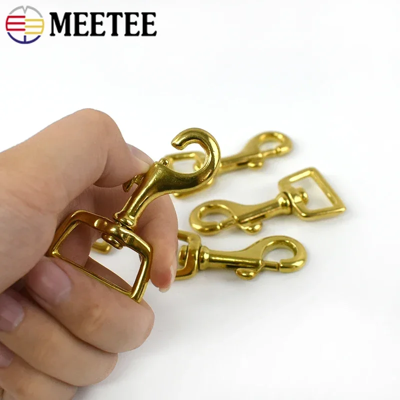 Фото 2 шт. Meetee 12-38 мм, твердая латунь, поворотная пряжка-лобстер, ошейник для собаки, ремень для сумки, карабин, лямка, разъем, аксессуары для фурнитуры «сделай сам» №2
