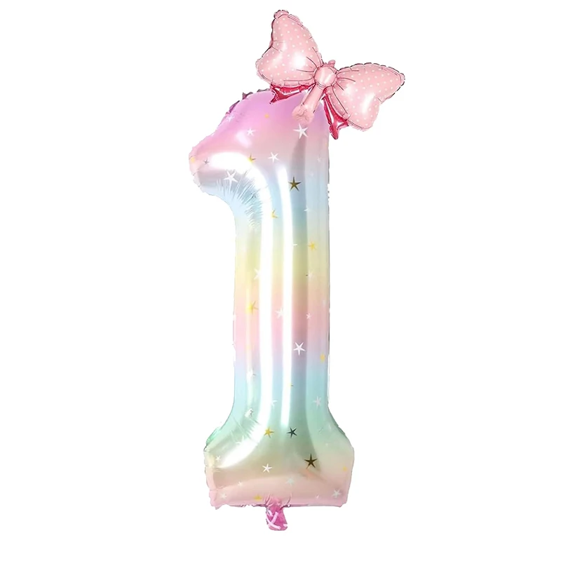 Радужные звезды с розовым бантом воздушные шары шарики с бантом снегурочкины подарки