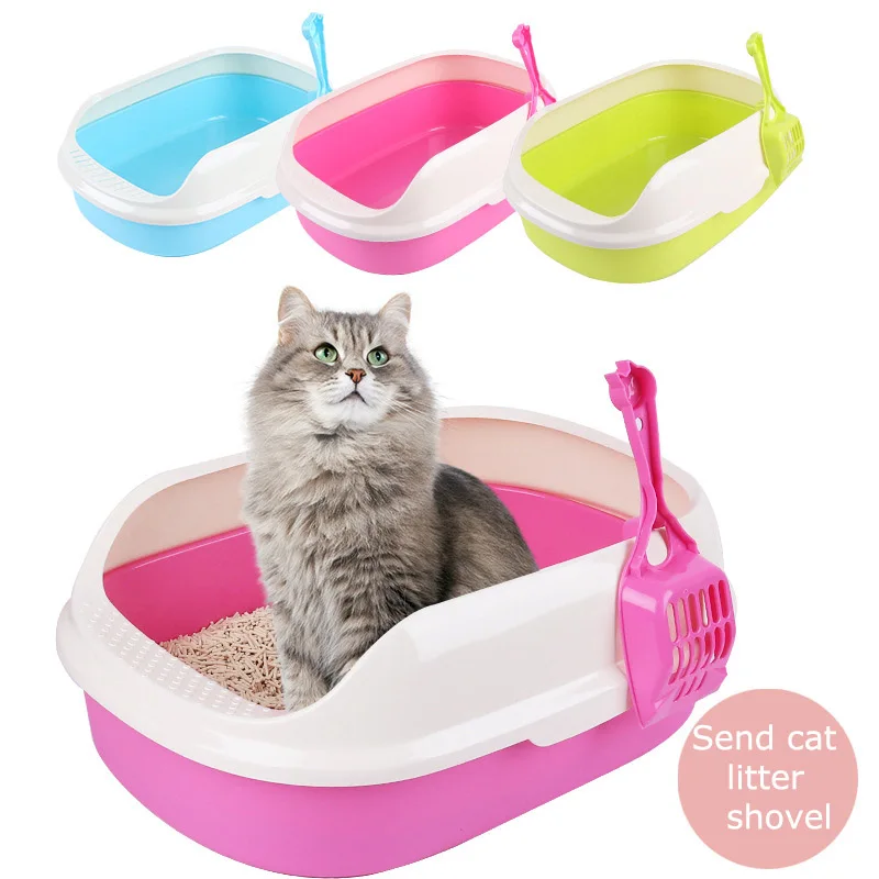 

Pet Toilet Bedpan Anti Splash Litter Box Cat Teddy Anti-Splash Toilet Cat Litter Shovel Home Plastic Sand Box Cat Accessories