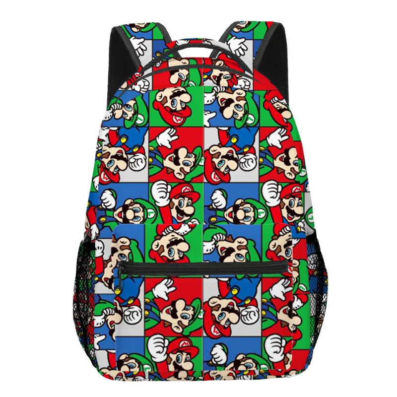 

Super Mario Bros Cartoon School Backpacks for Boys and Girls Anime Figures Mario Luigi Yoshi 3D Printed Student Schoolbags Gifts
