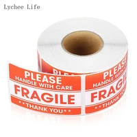 lychee life 100pcs fragile stickers the goods please handle with care warning labels diy supplies