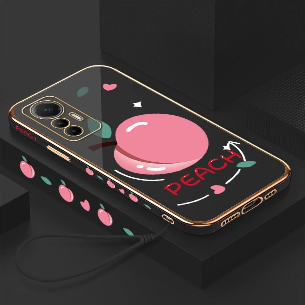 

Cute Case for Xiaomi Redmi 10 10C 9 9A 9T 9C 8 8A K20 K30 K40 K50 Gaming Pro 5G Luxury Plating Silicone Soft Cover with Lanyard