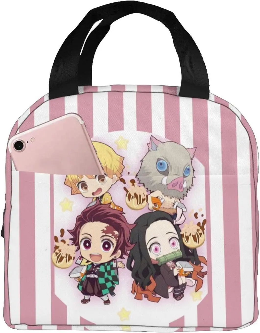 

Anime Demon Slayer Lunch Bag Tote Meal Bag Reusable Insulated Portable Thermal Lunch Box for Women Boys Girls Work School Picnic