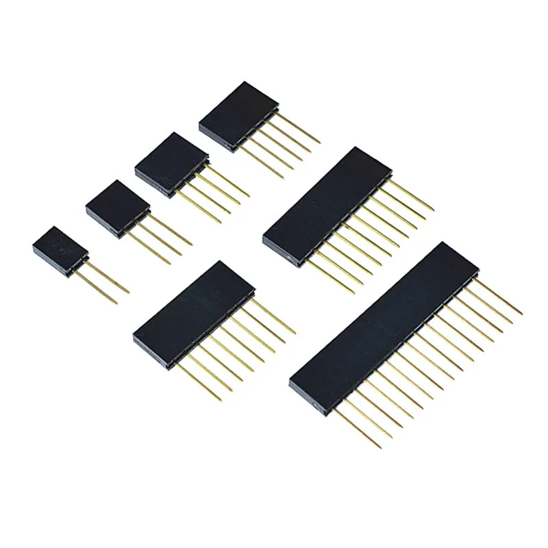 

100Pcs 2.54mm Single Row Female Long pins 11mm Breakaway PCB Board Pin Header socket Connector 1*4/6/8/10Pin For Arduino