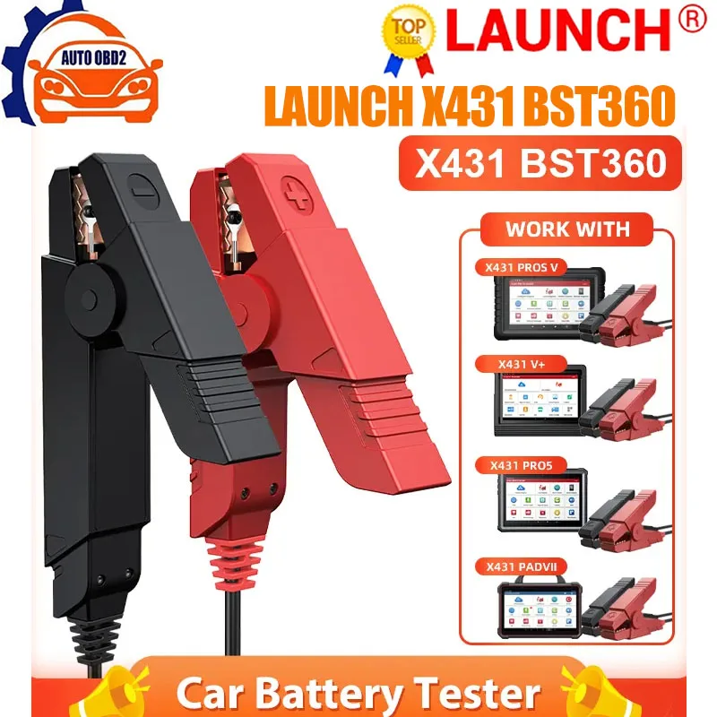 

LAUNCH X431 BST360 Автомобильный аккумуляторный тестер, анализатор зажимов, напряжение 12 В, зарядка аккумулятора, автомобильный сканер для X431 PROS V Bluetooth