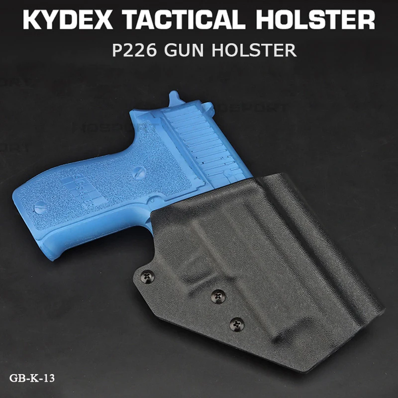 Фото Тактическая кобура из кайдекса для Sig Sauer P226, для правшей, с быстросъемным креплением QLS на ремень, для страйкбола и охоты. №4