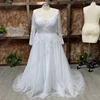 RODDRSYA Wedding Dress Long Sleeves Appliques Bridal Vestido De Noiva Lace Up Button Bride Gown A Line Custom Made Plus Size 5 RODDRSYA Wedding Dress Long Sleeves Appliques Bridal Vestido De Noiva Lace Up Button Bride Gown A Line Custom Made Plus Size 5