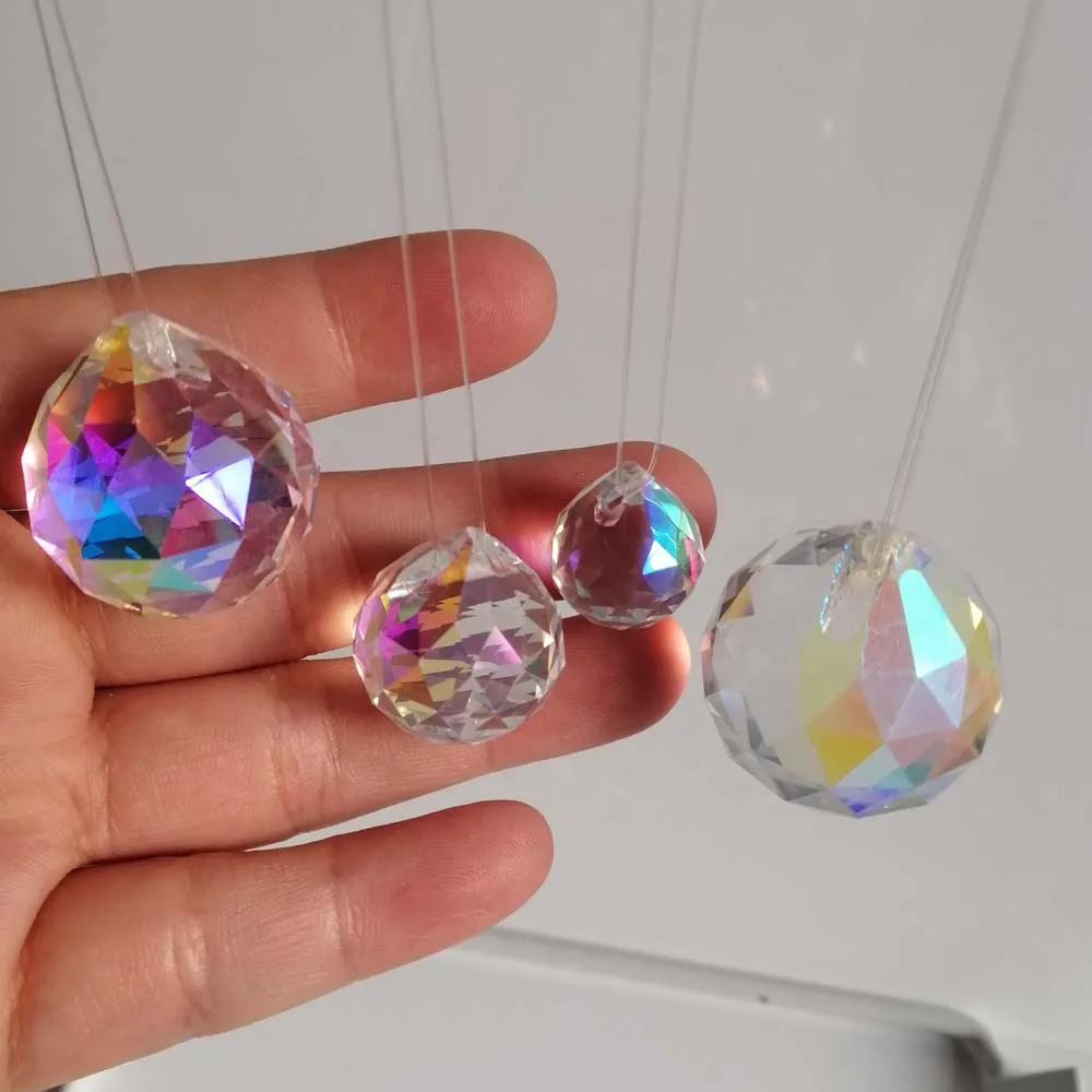 Camal 10 шт. 15/20/25/30 мм AB цветные хрустальные подвески в виде шариков витражная люстра