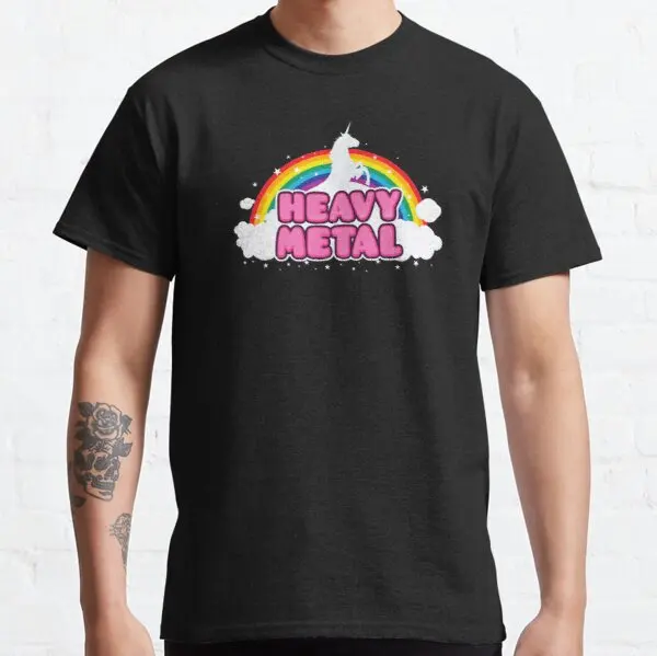 

HEAVY METAL Funny Unicorn Rainbow Mosh Parody Design t shirt for BSA Kawasaki Daelim YMHAHA BMW Buell Haojue
