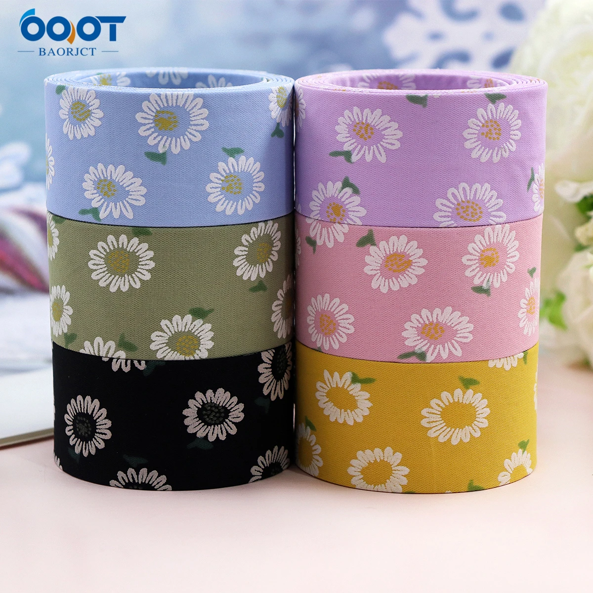 Двусторонняя Цветочная утолщенная тканевая лента 5 ярдов 38 мм сделай сам зажим