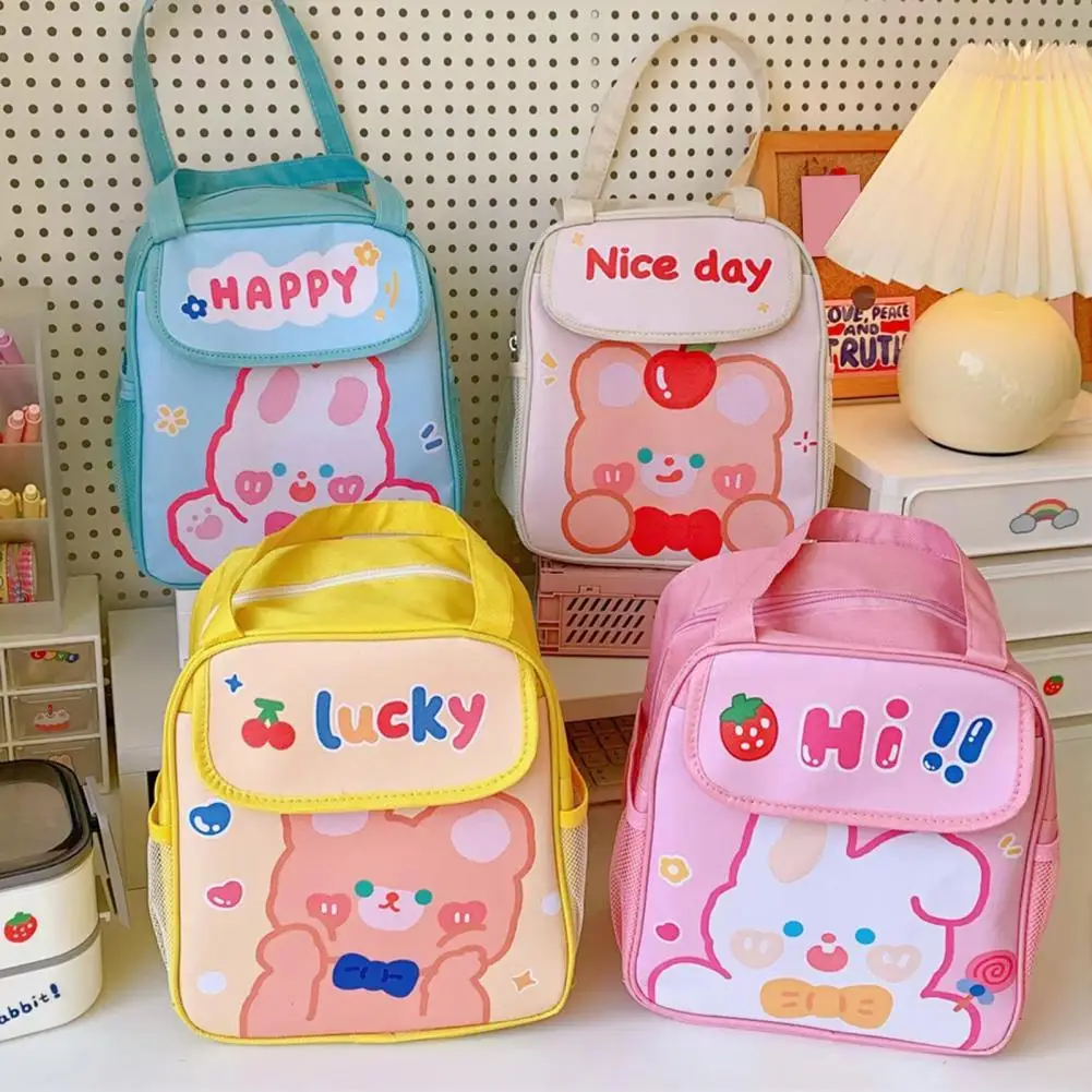 

Kawaii Lunch Bag Women Cute Bear Picnic Travel Thermal Breakfast Box Girls School Child Convenient Lunch Box Tote Food Bags