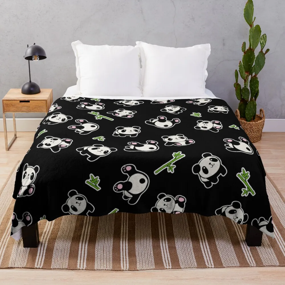 

Panda pattern Throw Blanket king flannel blanket furry blanket