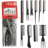 10 pcsset professional hair brush comb salon barber anti static hair combs hairbrush hairdressing combs hair care styling tools