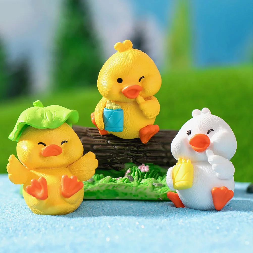 

8Pcs Mini Resin Duck Tiny Animal Figurine Miniature Duck Figurine Small Animal Figurine