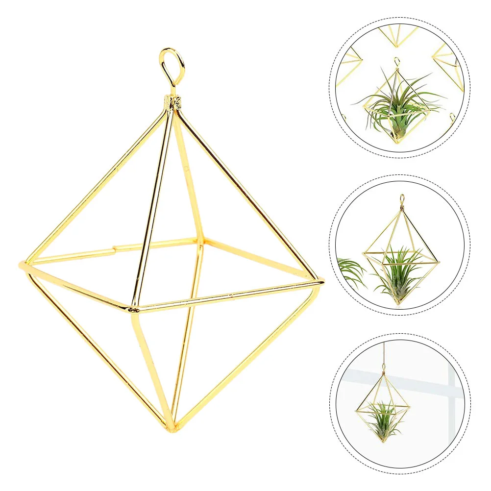 

Air Iron Stand Geometric Holder Flower Hanger Rack Metal Hanging Planter Fern Decoration Tillandsia Display Holders Minimalist